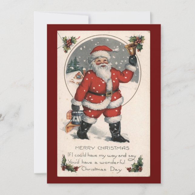 Cartes Pour Fêtes Annuelles Vintage Noël Père Noël (Devant)