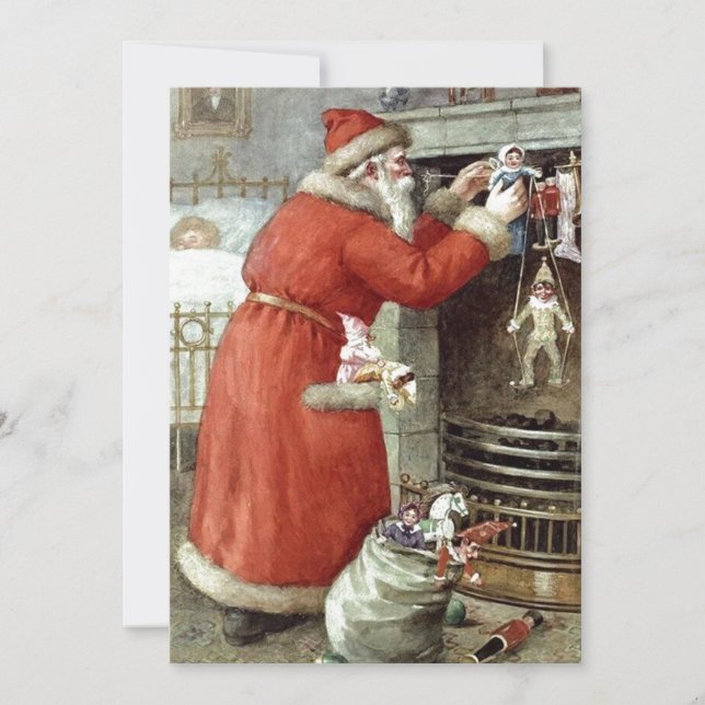 Cartes Pour Fêtes Annuelles Vintage Noël Père Noël (Devant)