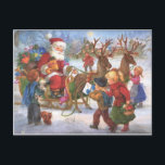 Cartes Pour Fêtes Annuelles Vintage Noël Père Noël À Sleigh<br><div class="desc">Père Noël Vintage À Sleigh.</div>
