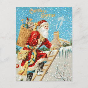 Cartes Pour Fêtes Annuelles Vintage Noël Père Noël avec présents