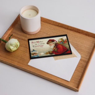 Cartes Pour Fêtes Annuelles Vintage Noël Père Noël Cadeaux bébé garçon donner