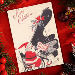 Cartes Pour Fêtes Annuelles Vintage Noël Père Noël Jouer Piano Pour Cerf<br><div class="desc">Vintage Noël Père Noël Jouant Piano Pour Cerf.</div>