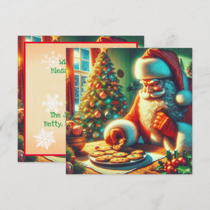 Cartes Pour Fêtes Annuelles Vintage Noël Père Noël Manger Cookies