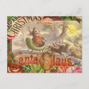 Cartes Pour Fêtes Annuelles Vintage Noël Père Noël Sleigh