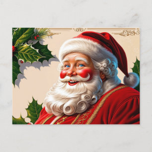 Cartes Pour Fêtes Annuelles Vintage Noël Père Noël Souriant