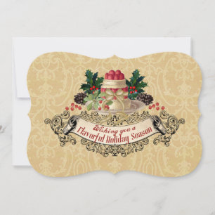 Cartes Pour Fêtes Annuelles Vintage Noël pudding cuisine cuisson nourriture ca