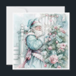 Cartes Pour Fêtes Annuelles Vintage Noël Santa Claus Pastel Tree<br><div class="desc">Élégant pastel vintage turquoise,  rose et bleu du Père Noël plaçant des cadeaux sous l'arbre. Personnalisé au dos avec votre message et votre nom. Contactez-moi pour obtenir de l'aide sur votre personnalisation ou pour demander des produits Zazzle correspondants ou coordonnés supplémentaires.</div>