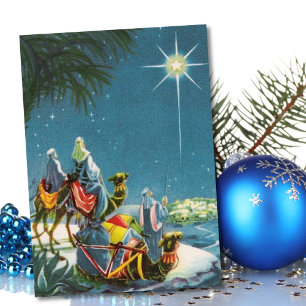 Cartes Pour Fêtes Annuelles Vintage Noël Trois hommes du roi sage la nuit
