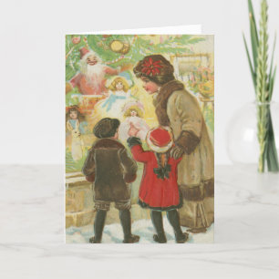 Cartes Pour Fêtes Annuelles Vintage Noël Vieux Mode Shopping