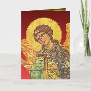 Cartes Pour Fêtes Annuelles Vintage Orthodox ikon, angel Gabriel