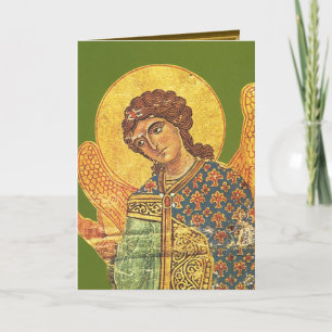 Cartes Pour Fêtes Annuelles Vintage Orthodox ikon, angel Gabriel