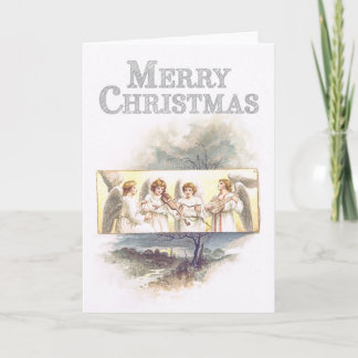 Cartes Pour Fêtes Annuelles Vintage paintinig Angels playing music Christmas