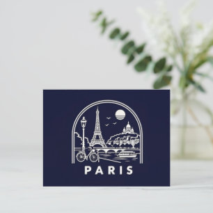 Cartes Pour Fêtes Annuelles Vintage Paris Skyline   Voyage Rétro Français .