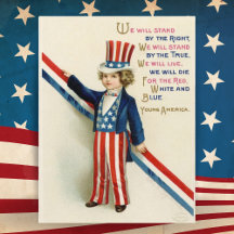 Vintage Patriotique Young Uncle Sam 4 juillet