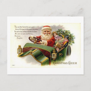 Cartes Pour Fêtes Annuelles Vintage Père Noël et Sleigh Christmas Cheval