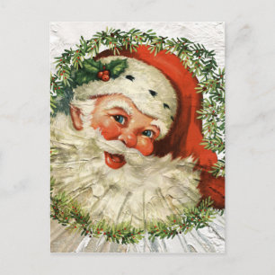 Cartes Pour Fêtes Annuelles Vintage Père Noël Grunge
