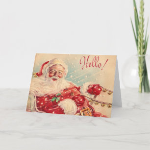 Cartes Pour Fêtes Annuelles Vintage Père Noël Hello