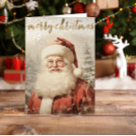 Cartes Pour Fêtes Annuelles Vintage Père Noël Joyeux Noël<br><div class="desc">Envoyez des voeux de vacances chaleureux avec cette carte nostalgique de Noël qui met en vedette un Père Noël de style vintage dans une scène enneigée. Les mots Joyeux Noël apparaissent en or élégant en haut, ce qui en fait une façon intemporelle de partager la joie festive avec des amis,...</div>