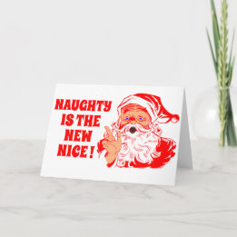 Cartes Pour Fêtes Annuelles Vintage Père Noël, Naughty Est Le Nouveau Nice