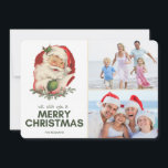 Cartes Pour Fêtes Annuelles Vintage Père Noël Photo Joyeux voeux de Noël<br><div class="desc">Le Père Noël en vintage dans un design de deux cartes de voeux de Noël avec vos photos de famille préférées de l'année. Customisez cette carte de vacances en téléchargeant deux de vos photos en forme de rectangle (ou recadrez-les avant de télécharger) et vos noms. Voici le message de bienvenue...</div>