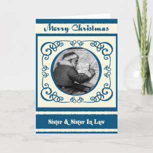 Cartes Pour Fêtes Annuelles Vintage Père Noël Soeur & Soeur En Droit Noël