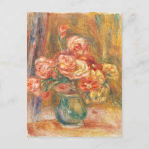 Cartes Pour Fêtes Annuelles Vintage Pierre Auguste Renoir Vase de Rose