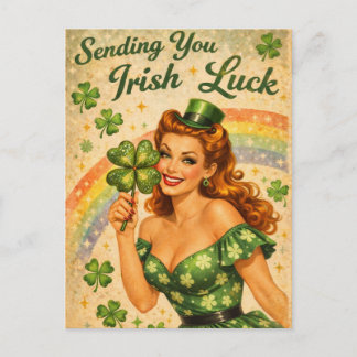 Cartes Pour Fêtes Annuelles Vintage Pin-Up St. Patrick’s Day Postcard