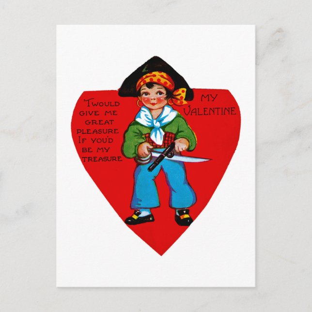 Cartes Pour Fêtes Annuelles Vintage Pirate Valentine (Devant)