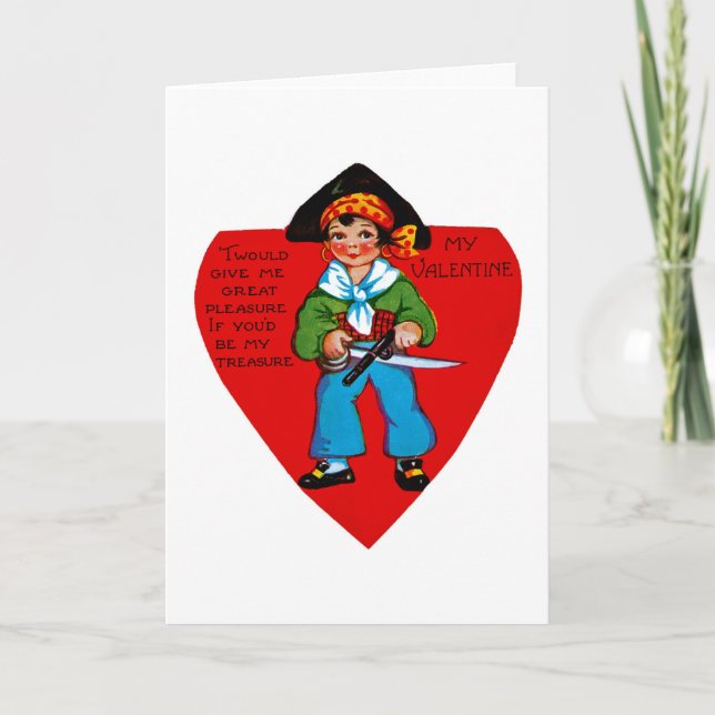 Cartes Pour Fêtes Annuelles Vintage Pirate Valentine (Devant)
