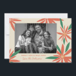 Cartes Pour Fêtes Annuelles Vintage Poinsettias ivoire Photo de Noël<br><div class="desc">Customisez avec votre salutation ou message pour la saison des fêtes. Image originale de Becky Nimoy. Ajoutez une photo au dos ou un message. Motif peut être supprimé si vous le souhaitez</div>