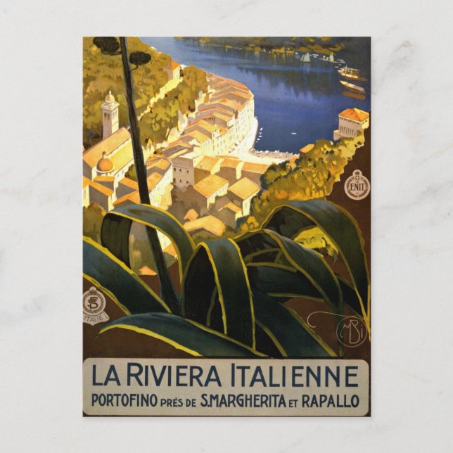 Cartes Pour Fêtes Annuelles Vintage Portofino Italie (Devant)