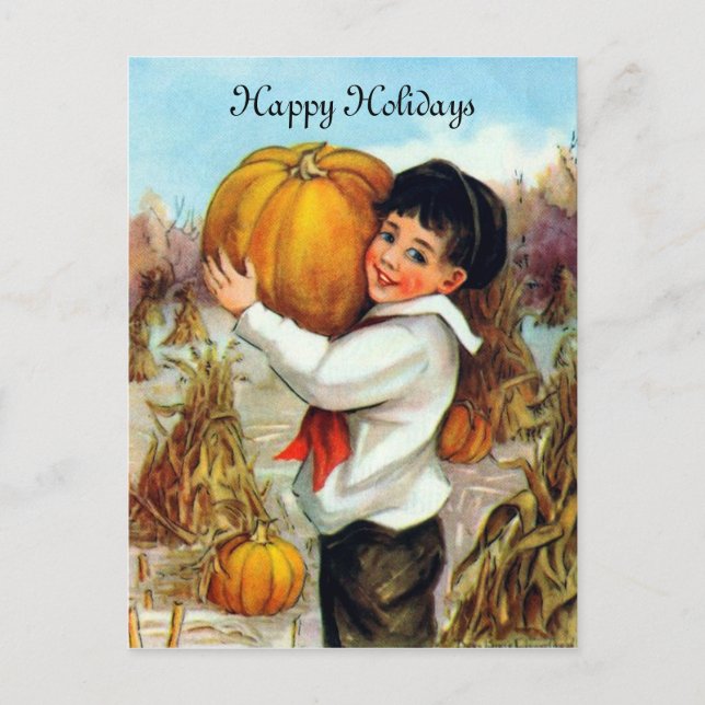 Cartes Pour Fêtes Annuelles Vintage Pumpkins (Devant)