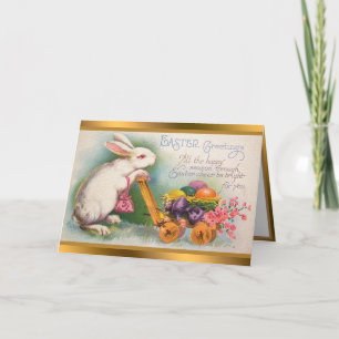 Cartes Pour Fêtes Annuelles Vintage Rabbit OEufs de Pâques Fêtes Cartes pliées