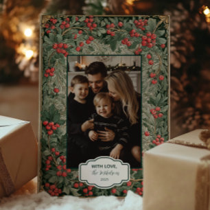 Cartes Pour Fêtes Annuelles Vintage Red Berries photo de Noël