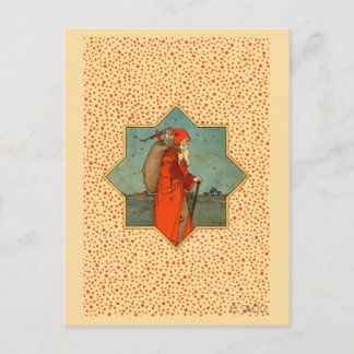 Cartes Pour Fêtes Annuelles Vintage Red Santa Claus St. Nicholas