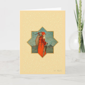 Cartes Pour Fêtes Annuelles Vintage Red Santa Claus St. Nicholas