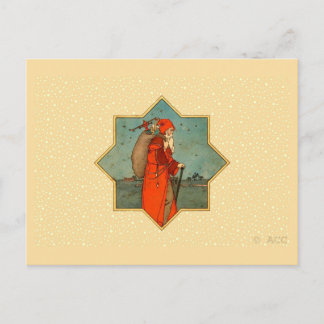 Cartes Pour Fêtes Annuelles Vintage Red Santa Claus St. Nicholas