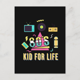 Cartes Pour Fêtes Annuelles Vintage Retro 80's Kid For Life 1980 Cool 80