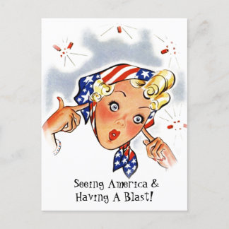 Cartes Pour Fêtes Annuelles Vintage Retro America Voyage Voyage Voir USA