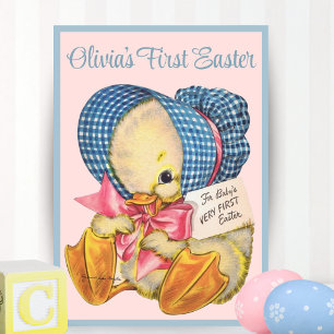 Cartes Pour Fêtes Annuelles Vintage Retro Baby's First Easter Cute Custom