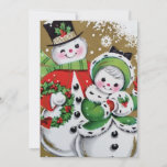 Cartes Pour Fêtes Annuelles Vintage Retro Christmas Snowman<br><div class="desc">Carte vintage Retro Christmas Snowman Holiday</div>