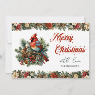 Cartes Pour Fêtes Annuelles Vintage rétro classique cardinal rouge classique