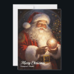 Cartes Pour Fêtes Annuelles Vintage rétro classique Santa Claus avec un globe<br><div class="desc">Vintage rétro classique Santa Claus avec enneigement globe Christmas Holiday Card</div>