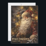 Cartes Pour Fêtes Annuelles Vintage rétro classique Santa Claus dans la forêt<br><div class="desc">Vintage rétro classique Santa Claus dans la forêt Carte de Noël</div>