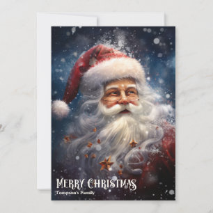 Cartes Pour Fêtes Annuelles Vintage rétro classique Santa Claus et neige