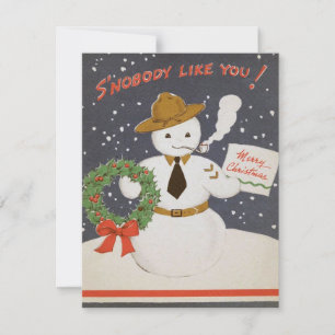 Cartes Pour Fêtes Annuelles Vintage Retro Militaire Noël Snowman