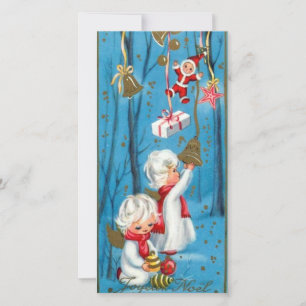 Cartes Pour Fêtes Annuelles Vintage Retro Noël Angels Joyeux Noel