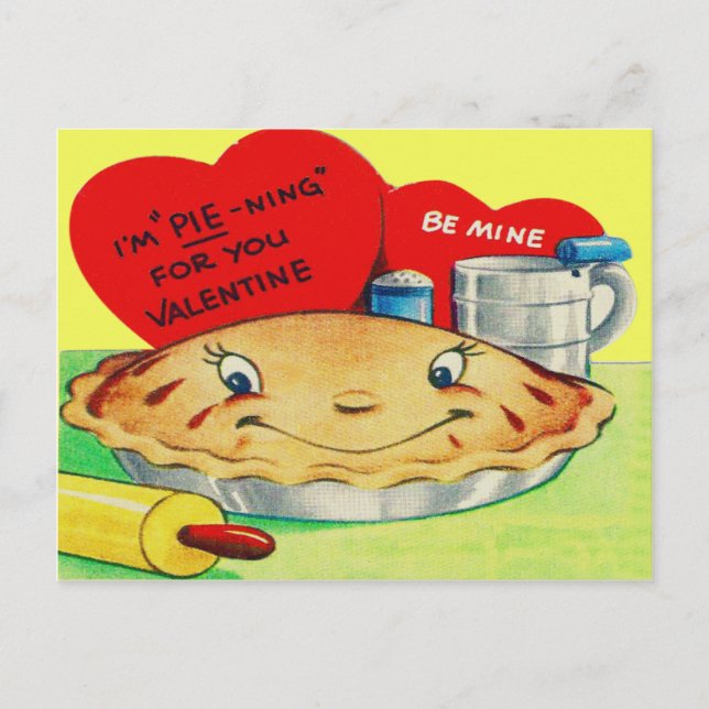 Cartes Pour Fêtes Annuelles Vintage Retro Pie Valentine (Devant)