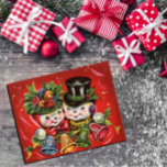 Cartes Pour Fêtes Annuelles Vintage Retro Snowman Couple Noel Salutations<br><div class="desc">Jolie carte de voeux vintage bonhomme et femme pour la saison des fêtes. Ravissez vos proches et amis avec un peu de nostalgie cette année !</div>