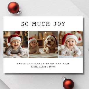 Cartes Pour Fêtes Annuelles Vintage Retro tant de Joie Baby Chien de Noël Phot